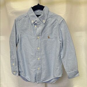 Ralph Lauren boys cotton oxford Blue Button Down Shirt size 4/4T